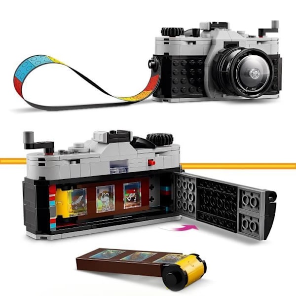 LEGO® 31147 Creator 3-i-1 retrokamera, transformerbart legetøj med 3 modeller, kontor- og soveværelsesindretning