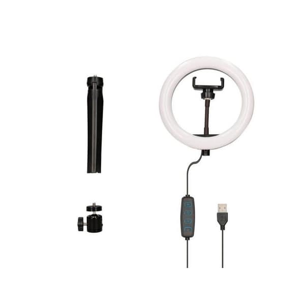 STUDIOFOTO LED RINGLAMPE MED STATIV KSIX SORT SORTER