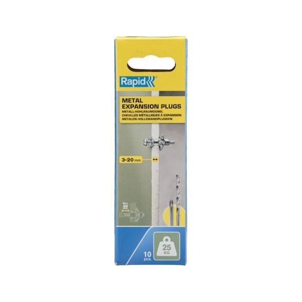 Expansionsplugg - Rapid - 5001548 - Ø8x46 mm - Skruv M4x58 - Förpackning med 10 st
