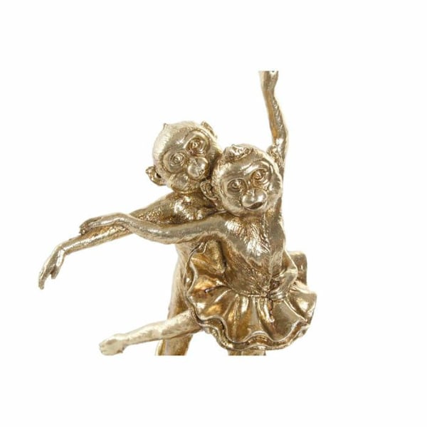 Figurindekoration - DKD Home Decor - FZ-95015 - Kolonialapa - Guldresin - 18,5 x 11,2 x 29,5 cm gyllene