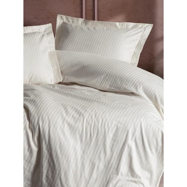 Sängkläder - 1 påslakan 220 x 240 cm + 2 örngott 60 x 60 cm - Satin 100% bomull - Ecru Ecru