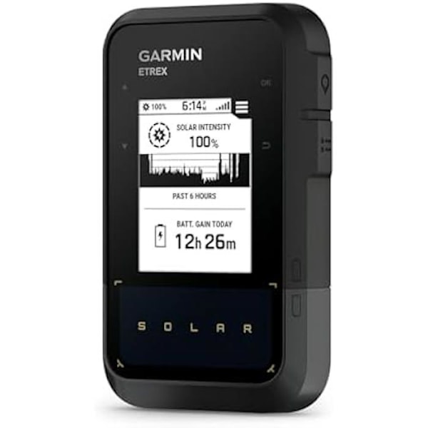GPS til navigation med solenergi - Garmin eTrex Solar - Skærm 2,2" - Ubegrænset batterilevetid - Sort Sort, Grå