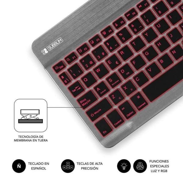 Bluetooth-näppäimistö - SUBBLIM - Espanja QWERTY - Monivärinen - Langaton - Tablettituki