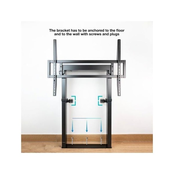 TooQ Hiperión Kiinteä Lattia/Seinä Tuki 55"-100" Näytöille VESA 800x600 Enimmäispaino 120Kg Musta