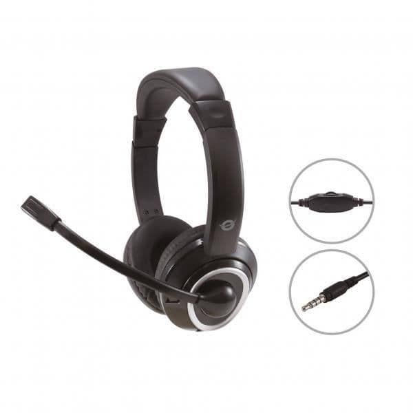 Hovedtelefoner - Conceptronic - POLONA02B - Kablet - Bøjle - Sort Sort