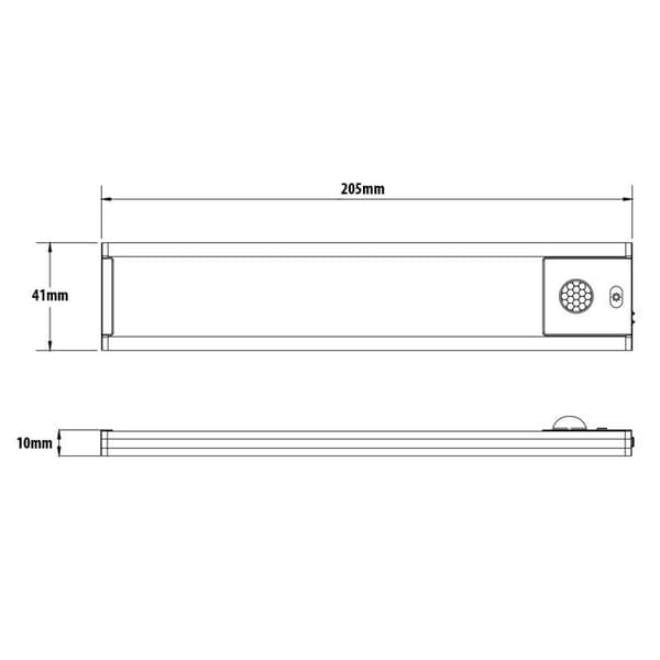 Genopladelig LED-lampe - LACTEA - 20 cm - 100 lumen - Bevægelsessensor - Sølv Argent