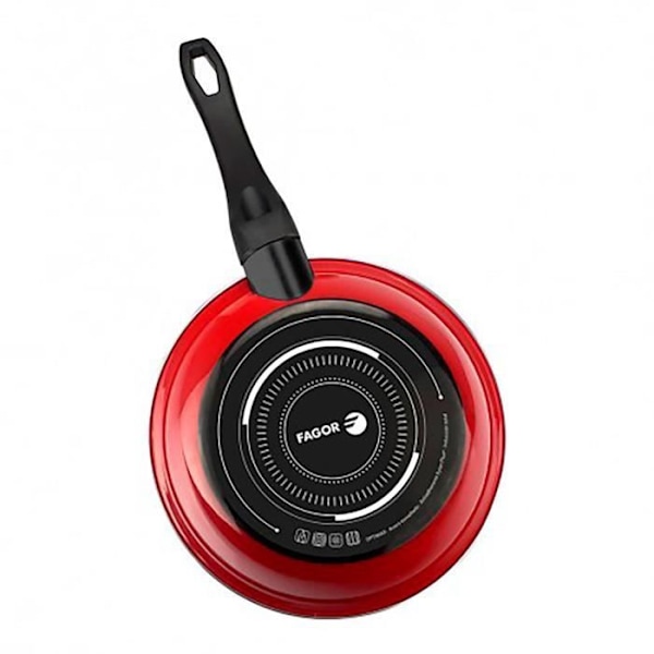 Stegepandesæt - FAGOR - Optimax - Emaljeret stål - Non-stick - 3 stk. 20-24-28 cm Röd