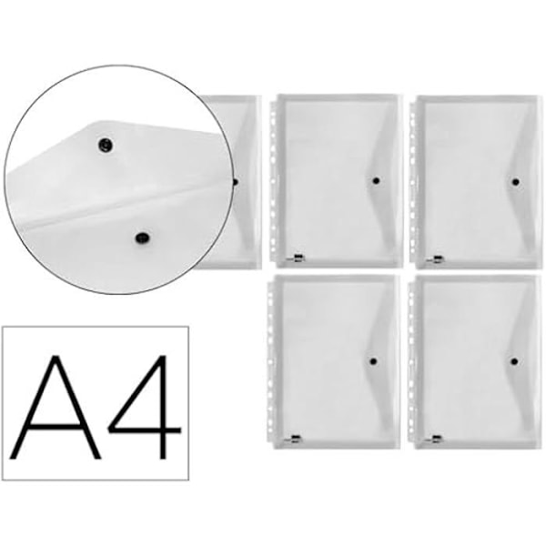 Pappermapp - LIDERPAPEL - 933841 - Polypropylen 180 Mikron - A4 210x297mm - Förpackning med 5 Blandade Blandad