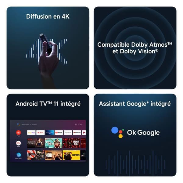 Smart TV Stick - XIAOMI - Mi - 4K - WiFi - Bluetooth - RAM 1 GB - ROM 2 GB - Sort