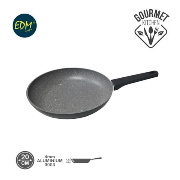 Non-stick stekpanna - EDM - 20 cm - Lätt att rengöra - Hållbarhet - Induktionskompatibel Svart