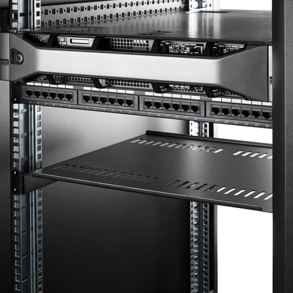 1U ventileret hylde til serverskab - STARTECH - Dybde 400 mm - Rackmonterbar udhæng - Stål