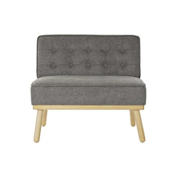 Fåtölj Thyann Wood Brown Linne Mörkgrå (80 x 66 x 72 cm)