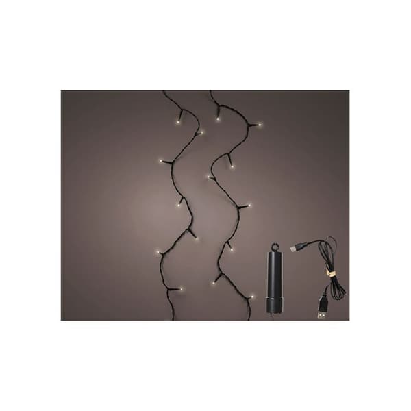 Multifunktionel LED Lyskæde med Batteri 100 Multifarvede LED med Sort Udendørs Kabel 7,4 M