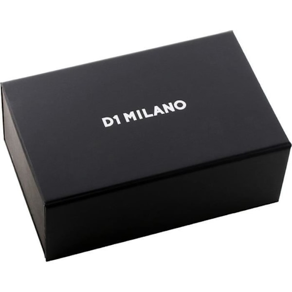 Dameur - D1 Milano Super Slim SSLL01 - Rustfrit stål - Sort skive - Sort læderrem