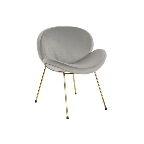 stol 62 x 58 x 73 cm guld metal lys grå
