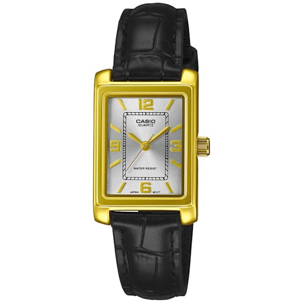 Casio Watch - Dam - LTP-1234PGL-7A2EF - Svart läder - Vattentät 3 Atm Svart