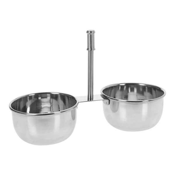Modtager dobbelt hældesaucer - Inox - 21 x 9 x 14,5 cms - Grå - Køkkenaccessories