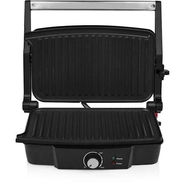 Tristar sähkögrilli - 1500W - 27,8x17cm keittolevy - Säädettävä termostaatti - Tarttumaton pinnoite Svart och rostfritt stål