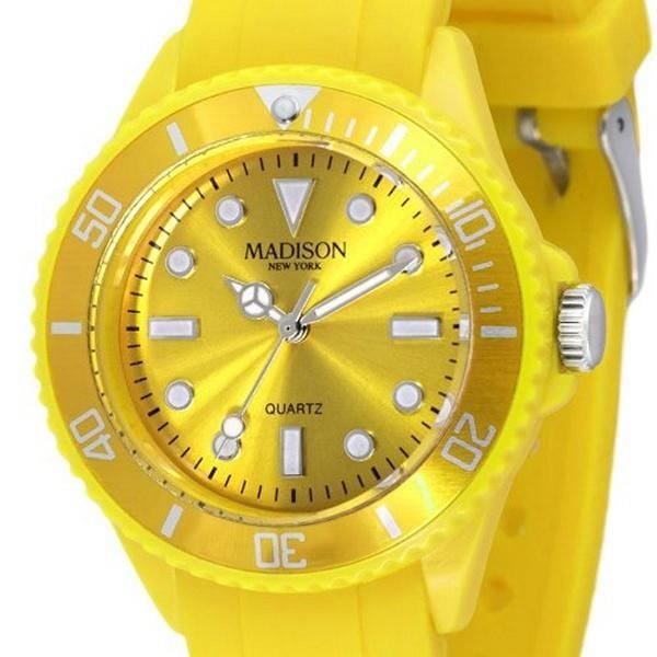 Unisexklocka - Madison - L4167-02 - 35 mm - Gul - Silikon - Kvarts Gul