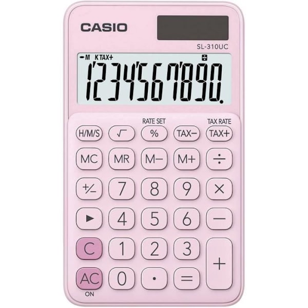 Taskulaskin - Casio - SL-310UC-PK - Vaaleanpunainen - Aurinkokäyttöinen - Kompakti 70x8x118mm Vaaleanpunainen
