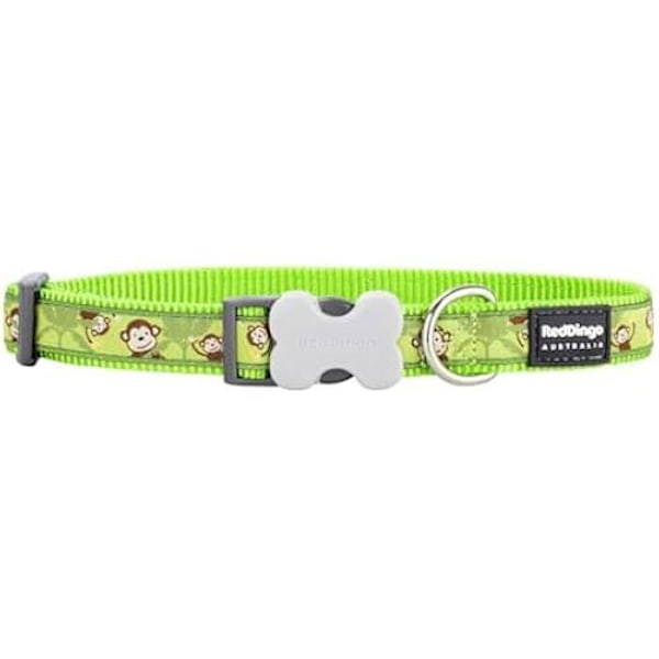 Hundhalsband - RÖD DINGO - Monkey Lime style - 15 x 24-36 cm - Flerfärgad - Storlek Medium mångfärgad