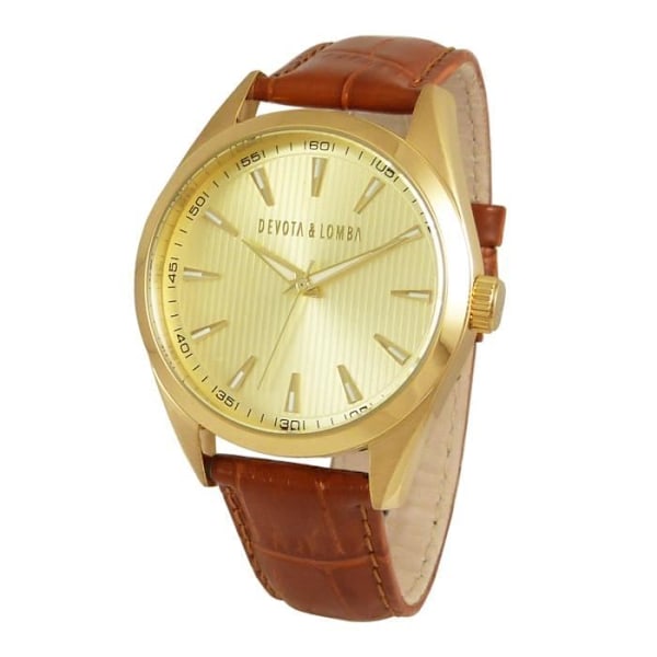 DEVOTA & LOMBA DL014ML-02BRG Herreur - Quartz - Analog - 5ATM Vandtæt - Guld