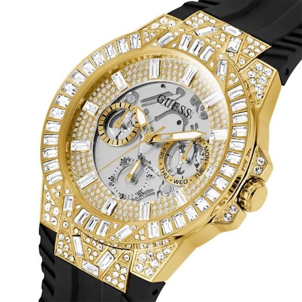 Ur - Guess - Dynasty GW0498G2 - Kvarts - Rustfrit stål - 45 mm - Sort Svart guld