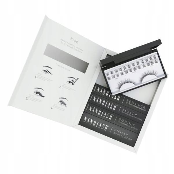 Starter kit til extensions af øjenvipper - Nanolash - CLASSY - Anvendelse derhjemme - Sort - Falske vipper