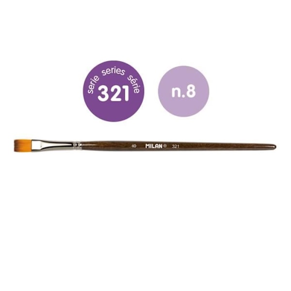 Sachet med 6 flade pensler med syntetiske hår serie 321 nr. 8