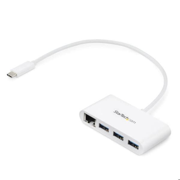 3-ports USB 3.0-hub med USB-C - STARTECH - USB Type-C-hub - Gigabit Ethernet