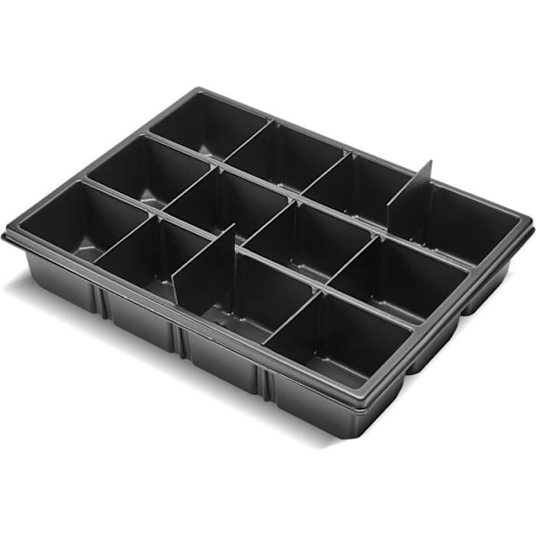 Lisättävä modulaarinen - TOOD - 3–12 lokeroa - Ammattimainen laatikko - Kasattava - 40x30x7 cm svart