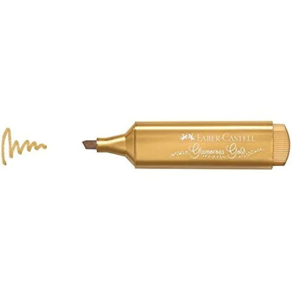 Fluorescerande markör - FABER-CASTELL - Textliner 46 - Metalliskt bläck - 3 linjebredder Metalliskt guld
