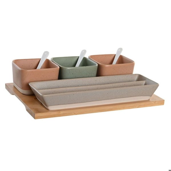 Ensemble till aperitif - DKD Home Decor - 8 delar - Bambu - Flerfärgad - Skandinaviskt design Flerfärgad
