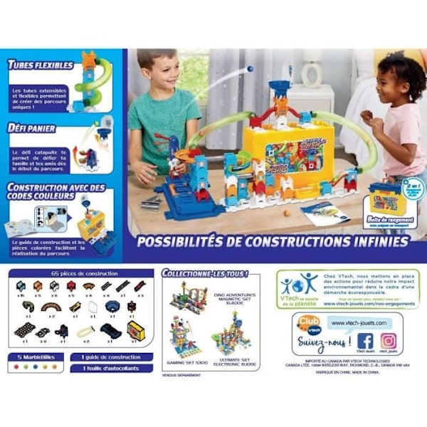 VTECH MARBLE RUSH - BYGG & FÖRVARA LÅDA SET M400 Flerfärgad