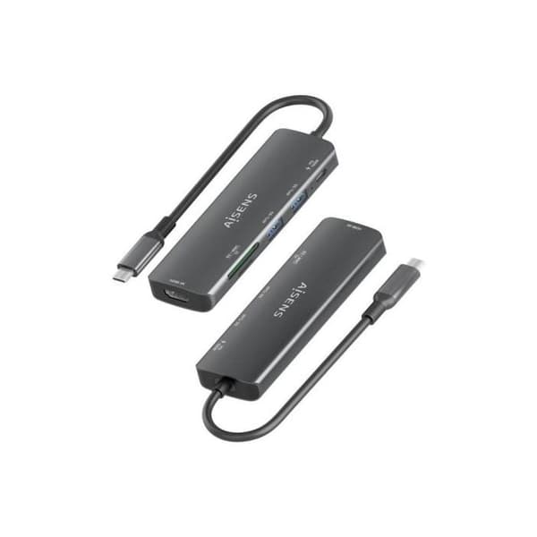 Docking USB Type-C Aisens ASUC-5P011-GR- 1xHDMI- 2xUSB- 1xUSB Type-C PD- 1xKortinlukija- Harmaa