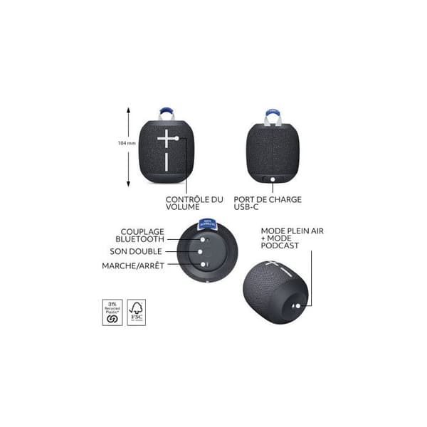 Ultimate Ears Wonderboom 4 Musta 360° Kannettava Bluetooth-kaiutin Sort