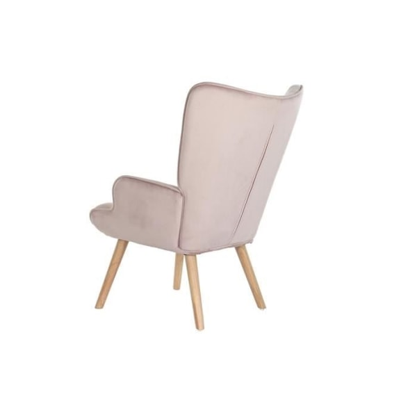 rosa fåtölj trä polyester (67 x 69 x 96 cm)