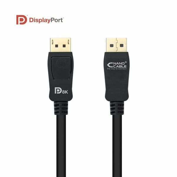 DISPLAYPORT KABEL - Nanocable - 1 - 8K60Hz - 2m - Kompatibel med HDR