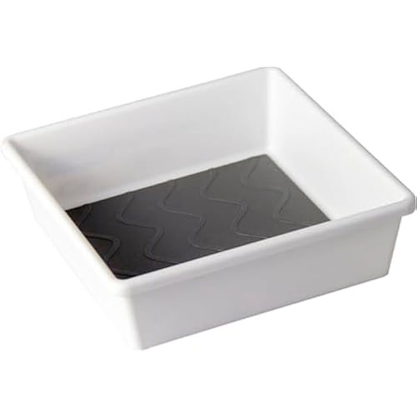 M-Home | Skuffe Organizer | Bi-Material hvid plast og grå silikone | 17,2 x 17,2 x 5,3 cm | RUMSYSTEM | PLS251 Vit grå