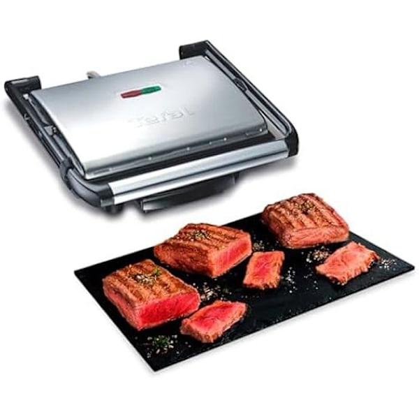 Grill til Panini - TEFAL - Inicio GC241D12 - 2000 W - Non-stick plader - Vertikal opbevaring Rostfritt stål