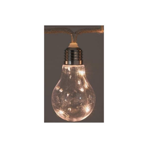 Guirlande - EDM - 10 pærer - 3 LED - 2,55m - Indendørs - Batterier Vit