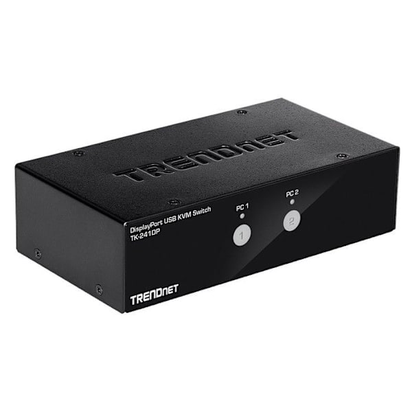 KVM Switch - TRENDNET - TK-241DP - 2 Porte - USB Interface - Farve Sort