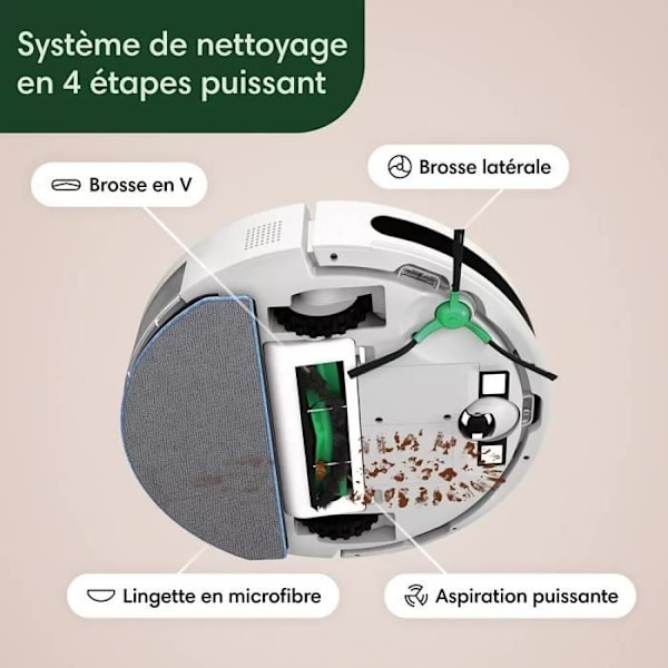 iRobot Roomba Combo Essential - Ansluten robotdammsugare och mopp - Effektiv och kraftfull - 3 sugnivåer - Programmerbar Vit