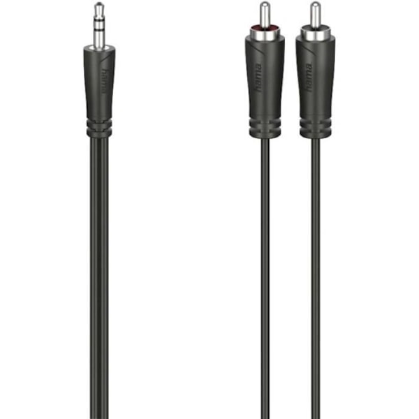Hama 00205110 Jack / Cinch-RCA audio Liitäntäkaapeli [2x Cinch-RCA uros - 1x Jack uros 3,5 mm] 1,5 m musta