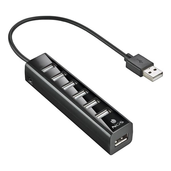 USB 2.0 Hub - NGS - IHUB7 TINY - 7 porte - Strømadapter 5V-1A - Plug and Play