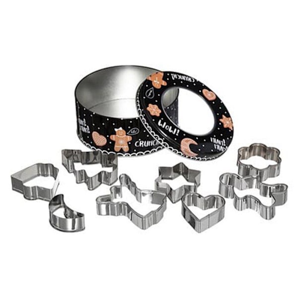 Kakburk - 5five - Röd metall - 8 inox utstickare - Kompakta dimensioner - Lätt vikt Röd