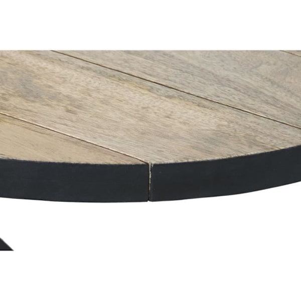 genstand home style sofabord, naturlig hems, sort metal, mango, sofabord 130 cm