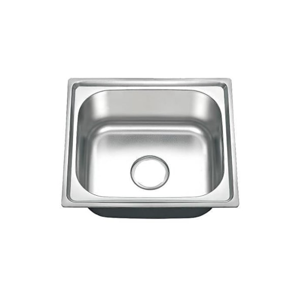 Rektangulär diskbänk i rostfritt stål - GENERISK - 460x400x200mm - Dräneringssats ingår