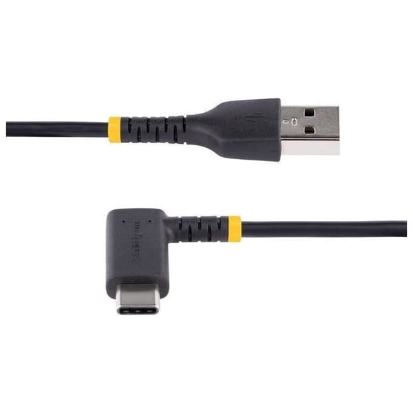 USB A - USB C - StarTech.com - 15cm - Nopea lataus 3A - Aramidikuitu - Musta