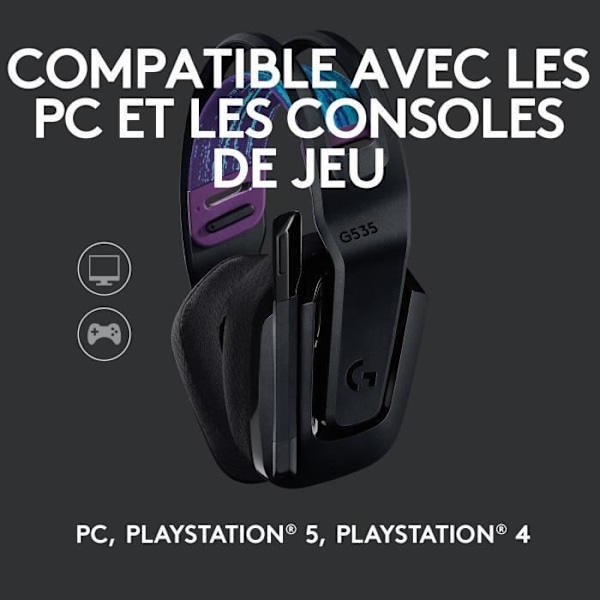 Gaming headset - Trådløst - Logitech G - G535 Lightspeed - Sort